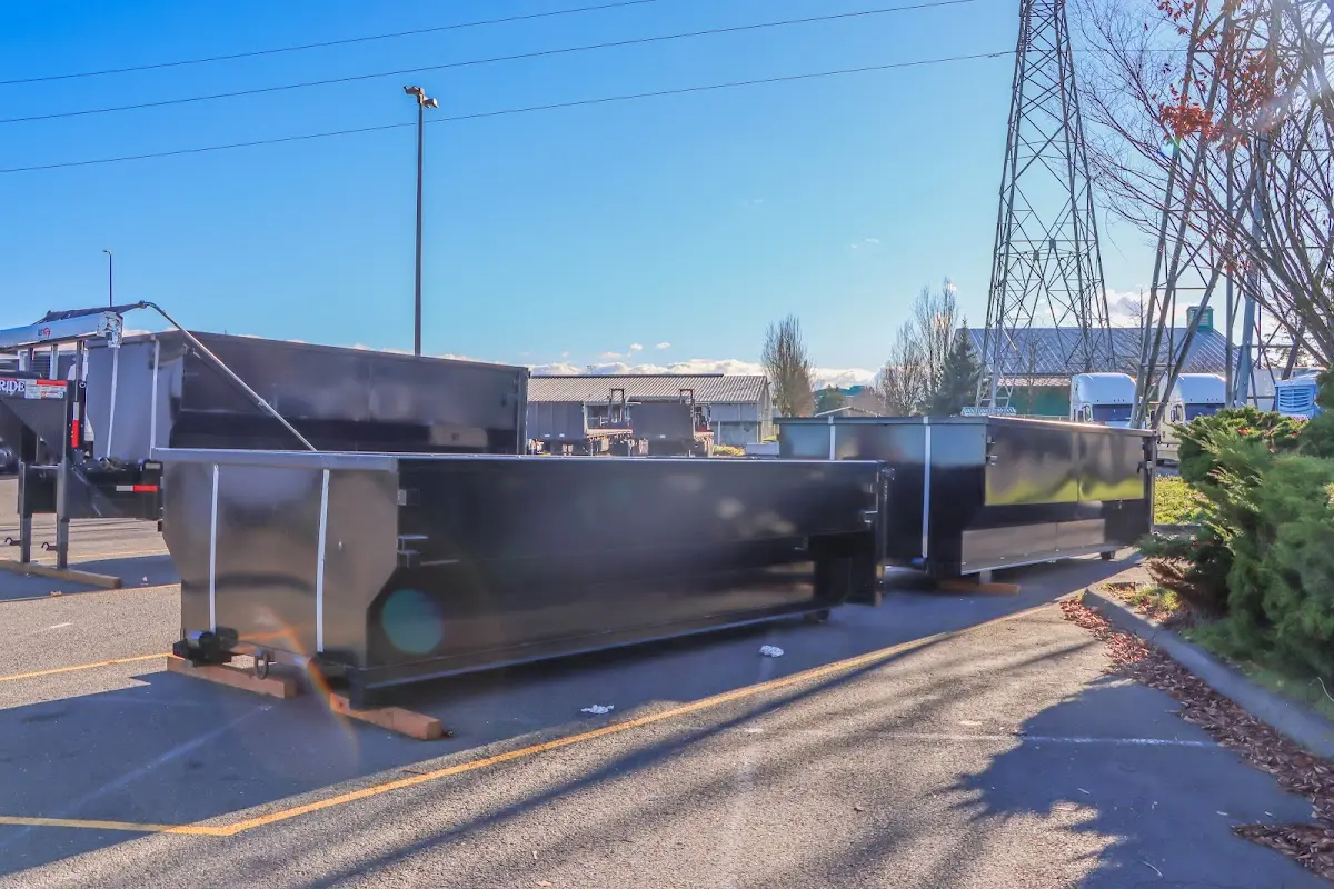 Roll-off dumpster ready for waste disposal at job site for Roll Off Dumpster Rental in Grosse Pointe Park